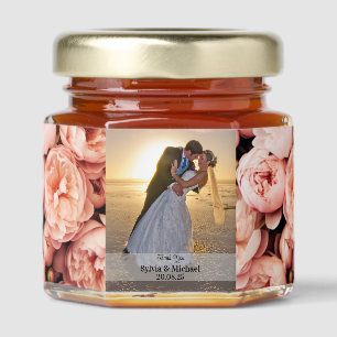 Personalized Wedding Custom Photo Honey Jar Favors