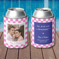 Personalized Wedding Custom Photo Retro Pink Tiles