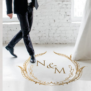 Personalized Wedding Dance Floor Monogram Gold Decals
