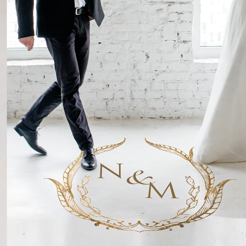 Personalized Wedding Dance Floor Monogram Gold Floor Decals