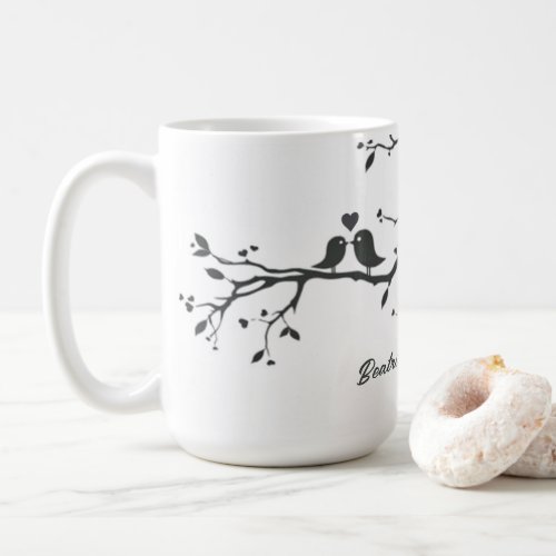 Personalized Wedding Date Anniversary Love Birds  Coffee Mug