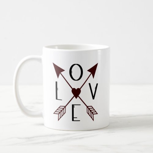 Personalized Wedding Date Love with Arrows Mug