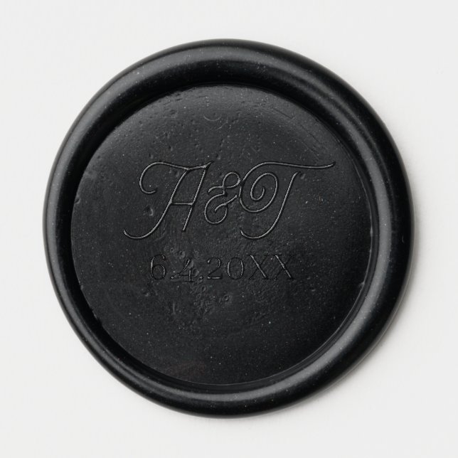 Personalized Wedding Date  Wax Seal Sticker (Front)