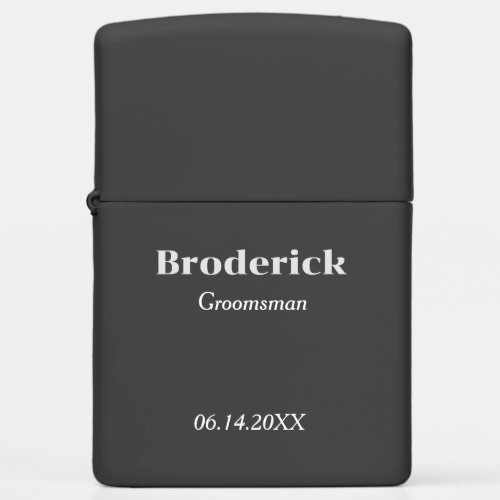 Personalized Wedding Dated Groomsman Zippo Lighter