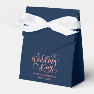 Personalized  Wedding Day Elegant Navy Blue Favor Boxes