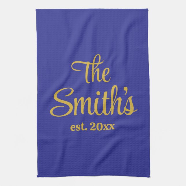 Personalized Wedding Day Gift Newlywed Christmas Kitchen Towel (Vertical)