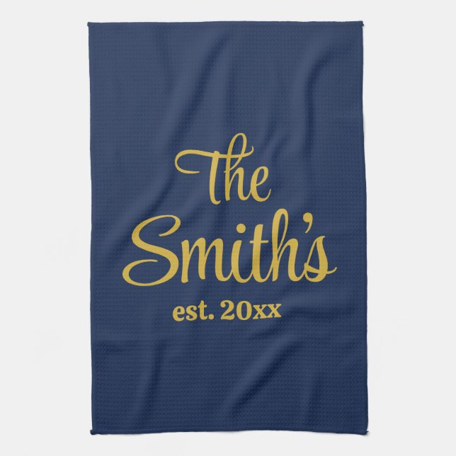 Personalized Wedding Day Gift Newlywed Christmas Kitchen Towel (Vertical)