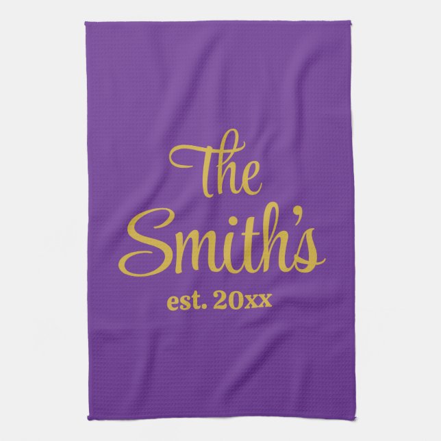 Personalized Wedding Day Gift Newlywed Christmas Kitchen Towel (Vertical)