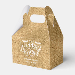 Personalized Wedding Day Gold Glitter Favor Boxes