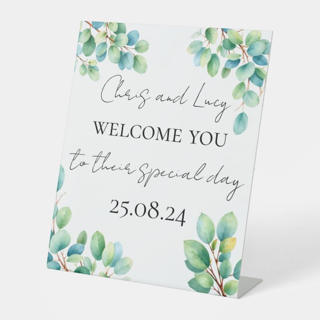 Personalized Wedding Decor  Pedestal Sign (Front)