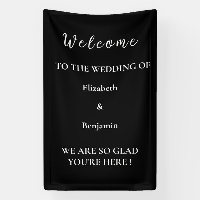 Personalized Wedding Decor Rehearsal Party Welcome Banner (Vertical)