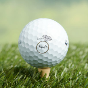 Personalized Wedding Diamond Ring Bride Golf Balls