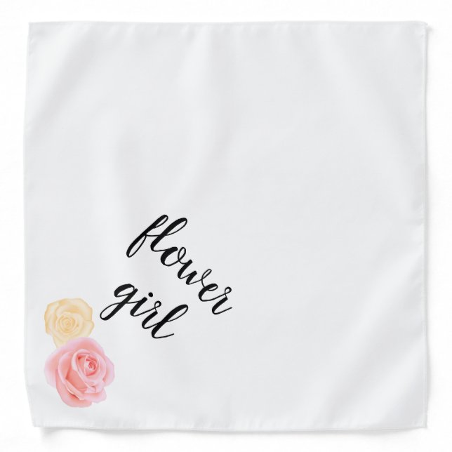 Personalized Wedding Dog Bandana, Flower Girl Band Bandana (Front)