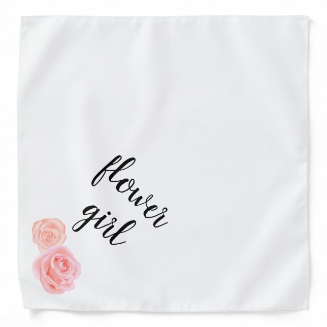 Personalized Wedding Dog Bandana, Flower Girl Band Bandana (Front)