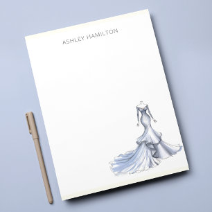 Personalized Wedding Dress Sketch Note Card
