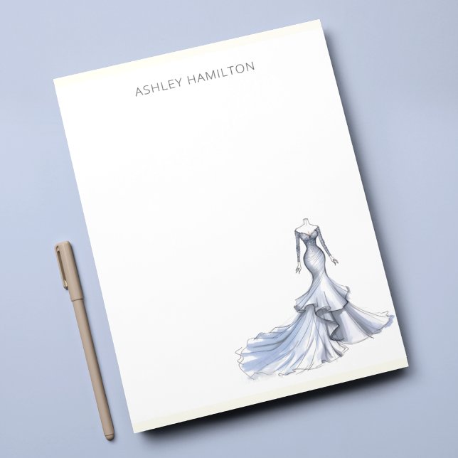 Personalized Wedding Dress Sketch Note Card (Creator Uploaded)