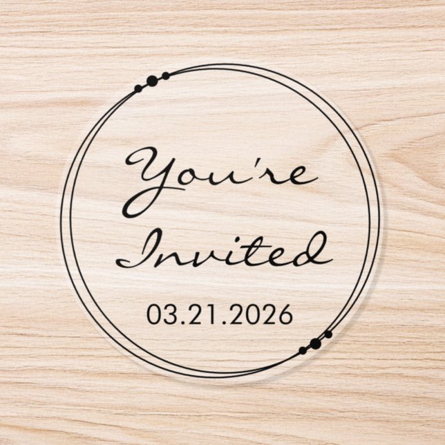 Personalized Wedding Elegant Classic Round Sticker (Single)