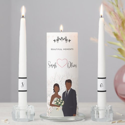 Personalized Wedding Elegant Unity Candle Set