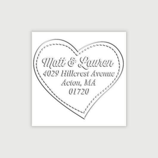 Personalized Wedding Embosser Heart Seal (Design View)