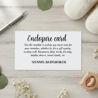 "Personalized Wedding Enclosure Cards" Card