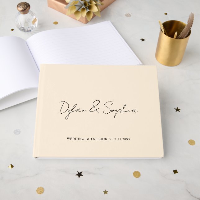 Personalized Wedding Engagement and Anniversary Guest Book (Front Open)