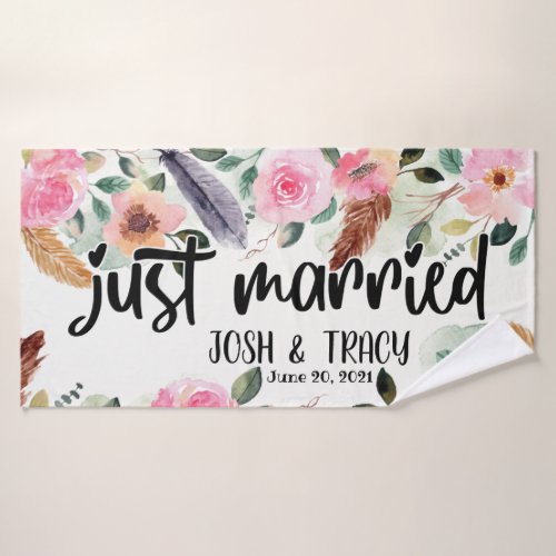 Personalized Wedding Engagement Bridal Shower Bath Towel