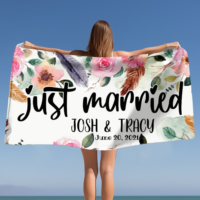 Personalized Wedding Engagement Bridal Shower  Beach Towel (Personalized Wedding Engagement Bridal Shower Beach Towel)
