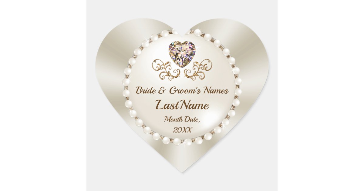 Personalized, Wedding Envelope Seal Stickers Zazzle