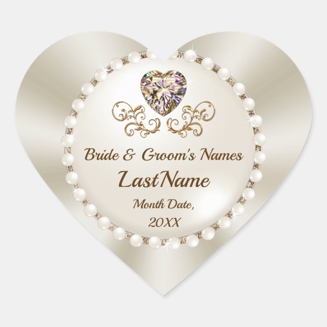 Personalized, Wedding Envelope Seal Stickers (Front)