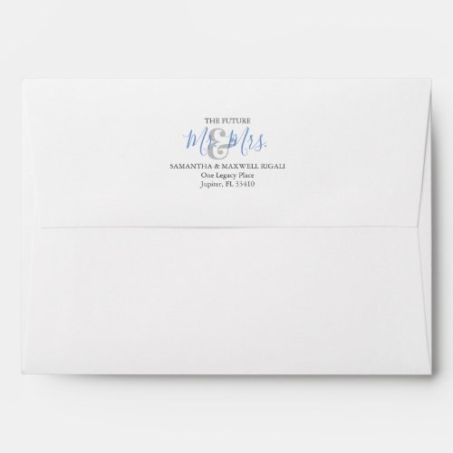 Personalized Wedding Envelopes Coastal Blue