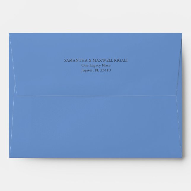 Personalized Wedding Envelopes Coastal Blue (Back (Top Flap))
