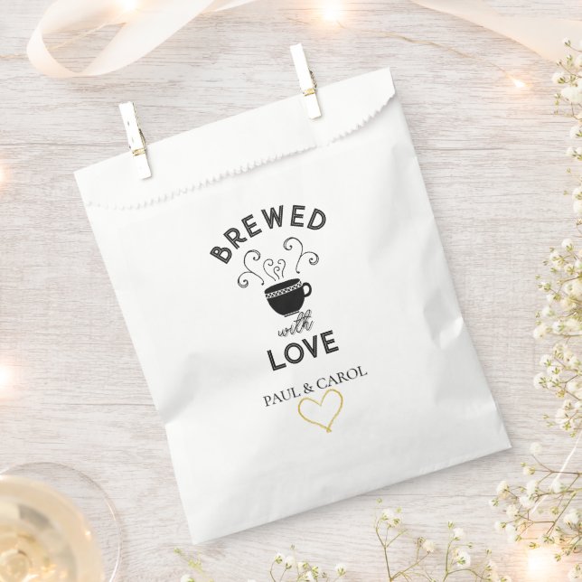Personalized Wedding Favor Bags Brewed with love (Clipped)