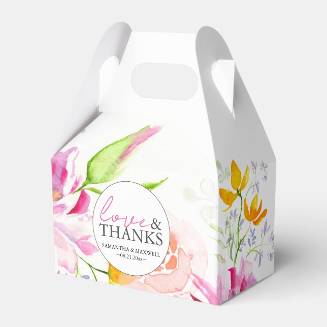 Personalized Wedding Favor Boxes Floral (Front Side)