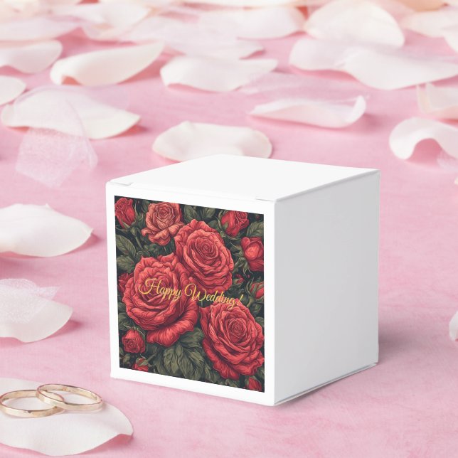Personalized Wedding Favor Boxes – Floral Design (Wedding)