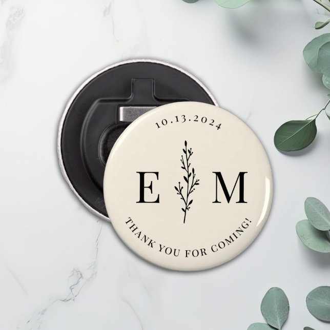 Personalized Wedding Favor Elegant Button  Bottle Opener (Creator Uploaded)