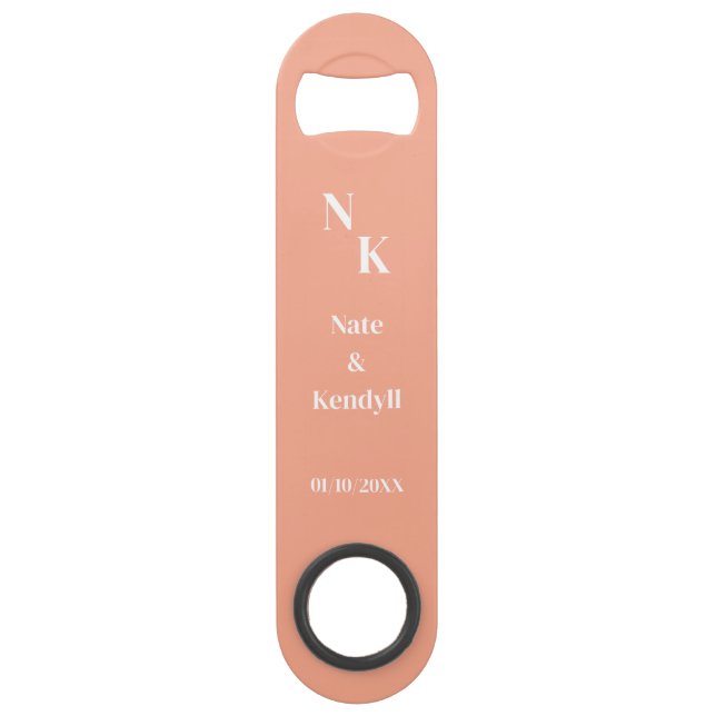 Personalized Wedding Favor Guests Custom Bar Key (Front)