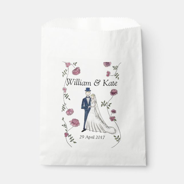 Personalized Wedding Favor Paper Bags (Front)