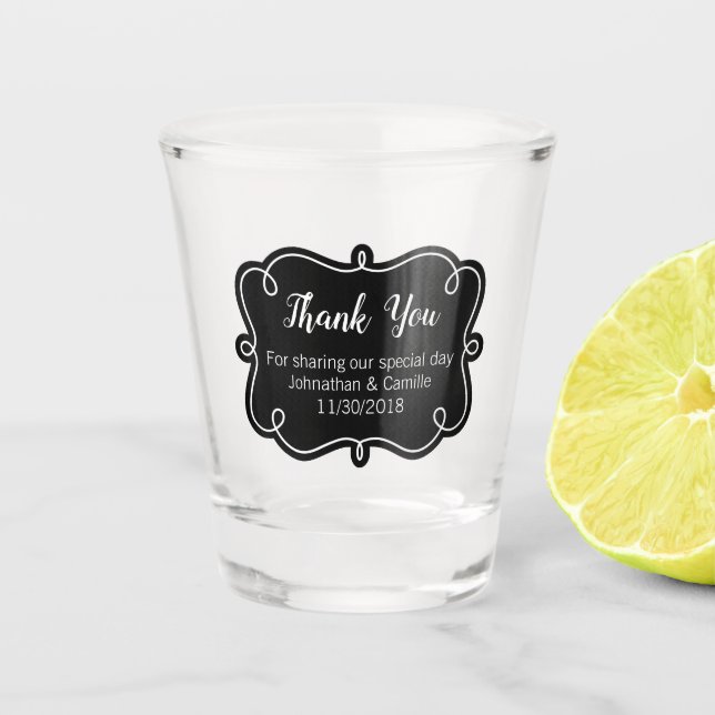 Personalized Wedding Favor Shot Glass (Front)