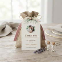Personalized Wedding Favor Tag | Rustic Botanical