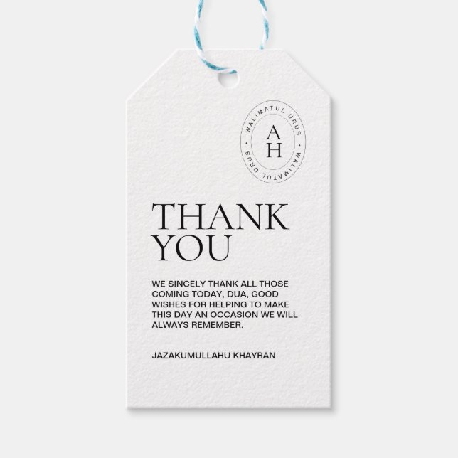 Personalized Wedding Favor Tags (Front)