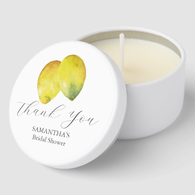 Personalized Wedding Favors Lemon Theme Mini Candle Favors (Corner)