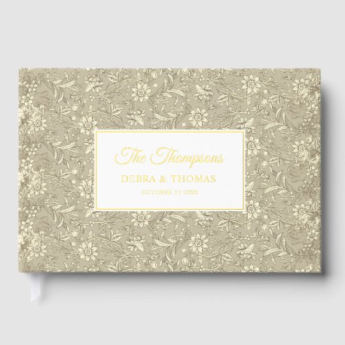 Personalized Wedding French Toile Gold Floral
