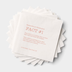 Personalized Wedding Fun Fact Rose Gold Foil Napkins