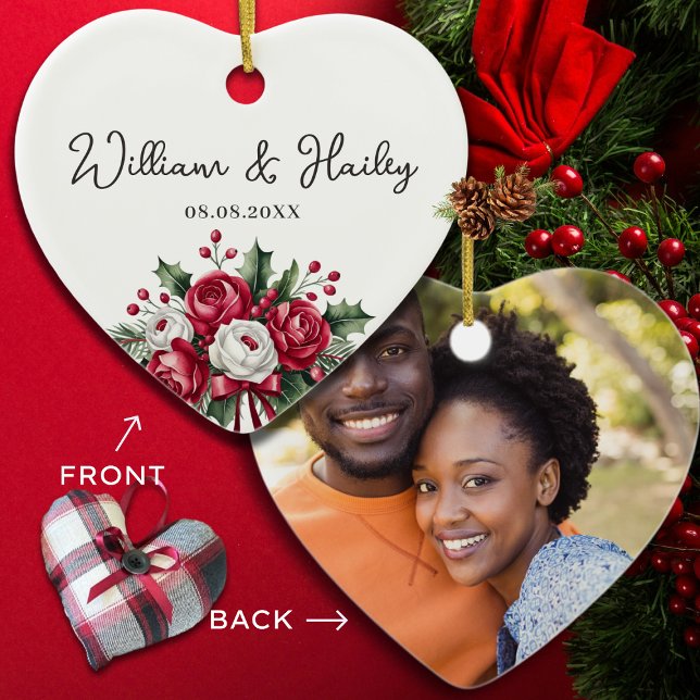 Personalized Wedding Gift - Couples Married Gift  Ceramic Ornament (Creator Uploaded)