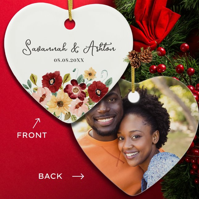 Personalized Wedding Gift - Couples Married Gift Ceramic Ornament (Creator Uploaded)