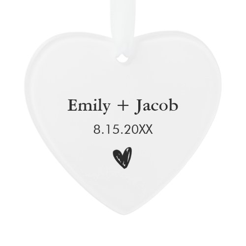 Personalized Wedding Gift Couples Married Names  Ornament