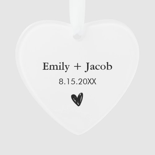 Personalized Wedding Gift Couples Married Names  Ornament