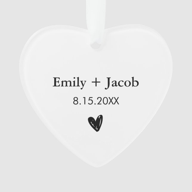 Personalized Wedding Gift Couples Married Names  Ornament (Front)