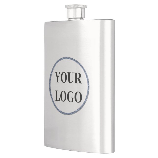 Personalized Wedding Gift Customized Idea LOGO Flask (Left)