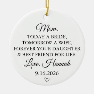 Personalized Wedding Gift for Mom Ceramic Ornament